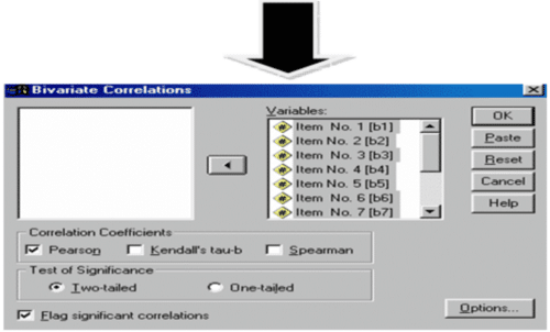 Corelation Coefficient klik PEARSON atau SPEARMAN