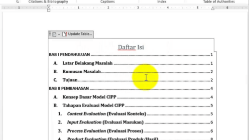 Keunggulan dalam Membuat Daftar Isi Secara Otomatis