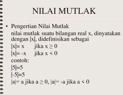 Pertidaksamaan Nilai Mutlak