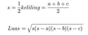 Rumus Luas Segitigas Sembarangan