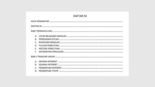 apa itu daftar isi